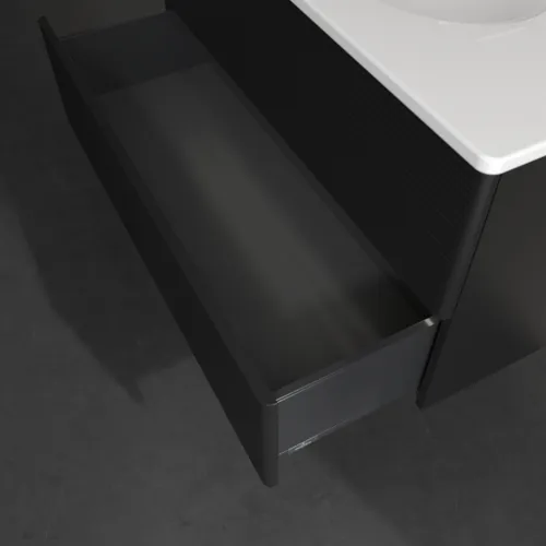 Bild von VILLEROY BOCH Antao Waschbeckenunterschrank, mit Beleuchtung, 2 Auszüge, 988 x 504 x 496 mm, Front mit Struktur, Black Matt Lacquer #L05100PD