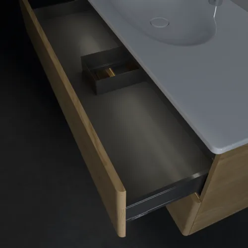 Bild von VILLEROY BOCH Antao Waschbeckenunterschrank, mit Beleuchtung, 2 Auszüge, 1188 x 504 x 493 mm, Front ohne Struktur, Honey Oak #L06000HN