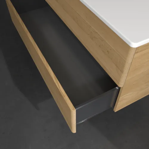 Bild von VILLEROY BOCH Antao Waschbeckenunterschrank, mit Beleuchtung, 2 Auszüge, 1188 x 504 x 493 mm, Front ohne Struktur, Honey Oak #L06000HN