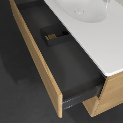 Bild von VILLEROY BOCH Antao Waschbeckenunterschrank, mit Beleuchtung, 2 Auszüge, 1188 x 504 x 493 mm, Front ohne Struktur, Honey Oak #L06000HN