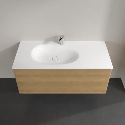 Bild von VILLEROY BOCH Antao Waschbeckenunterschrank, mit Beleuchtung, 2 Auszüge, 1188 x 504 x 493 mm, Front ohne Struktur, Honey Oak #L06000HN