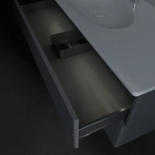 Bild von VILLEROY BOCH Antao Waschbeckenunterschrank, mit Beleuchtung, 2 Auszüge, 1188 x 504 x 493 mm, Front mit Struktur, Anthracite Matt Lacquer #L06100GK