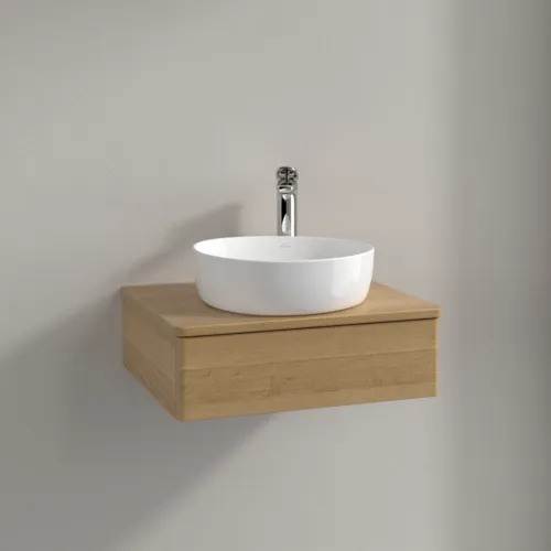Bild von VILLEROY BOCH Antao Waschbeckenunterschrank, mit Beleuchtung, 1 Auszug, 600 x 190 x 500 mm, Front ohne Struktur, Honey Oak / Honey Oak #L07051HN
