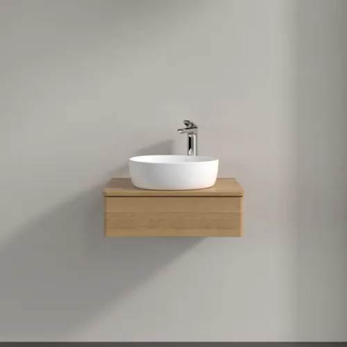 Bild von VILLEROY BOCH Antao Waschbeckenunterschrank, mit Beleuchtung, 1 Auszug, 600 x 190 x 500 mm, Front ohne Struktur, Honey Oak / Honey Oak #L07051HN
