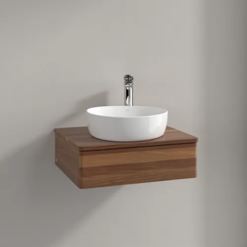 VILLEROY BOCH Antao Vanity unit, with lighting, 1 pull-out compartment, 600 x 190 x 500 mm, Front without structure, Warm Walnut / Warm Walnut #L07052HM resmi
