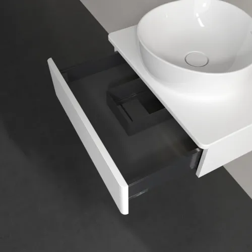Bild von VILLEROY BOCH Antao Waschbeckenunterschrank, mit Beleuchtung, 1 Auszug, 600 x 190 x 500 mm, Front mit Struktur, White Matt Lacquer / White Matt Lacquer #L07110MT