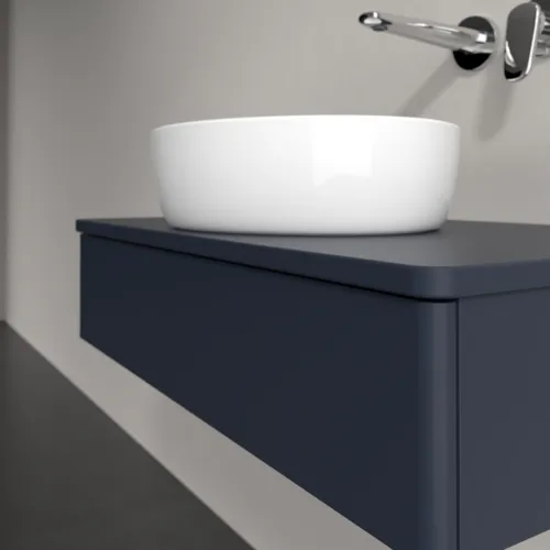 Bild von VILLEROY BOCH Antao Waschbeckenunterschrank, mit Beleuchtung, 1 Auszug, 800 x 190 x 500 mm, Front ohne Struktur, Midnight Blue Matt Lacquer / Midnight Blue Matt Lacquer #L08010HG