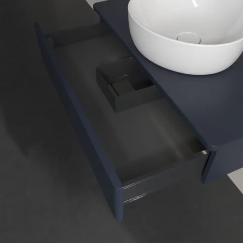 Bild von VILLEROY BOCH Antao Waschbeckenunterschrank, mit Beleuchtung, 1 Auszug, 800 x 190 x 500 mm, Front ohne Struktur, Midnight Blue Matt Lacquer / Midnight Blue Matt Lacquer #L08010HG