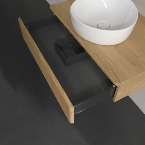 Bild von VILLEROY BOCH Antao Waschbeckenunterschrank, mit Beleuchtung, 1 Auszug, 800 x 190 x 500 mm, Front mit Struktur, Honey Oak / Honey Oak #L08111HN