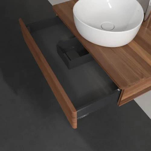 Bild von VILLEROY BOCH Antao Waschbeckenunterschrank, mit Beleuchtung, 1 Auszug, 800 x 190 x 500 mm, Front mit Struktur, Warm Walnut / Warm Walnut #L08152HM