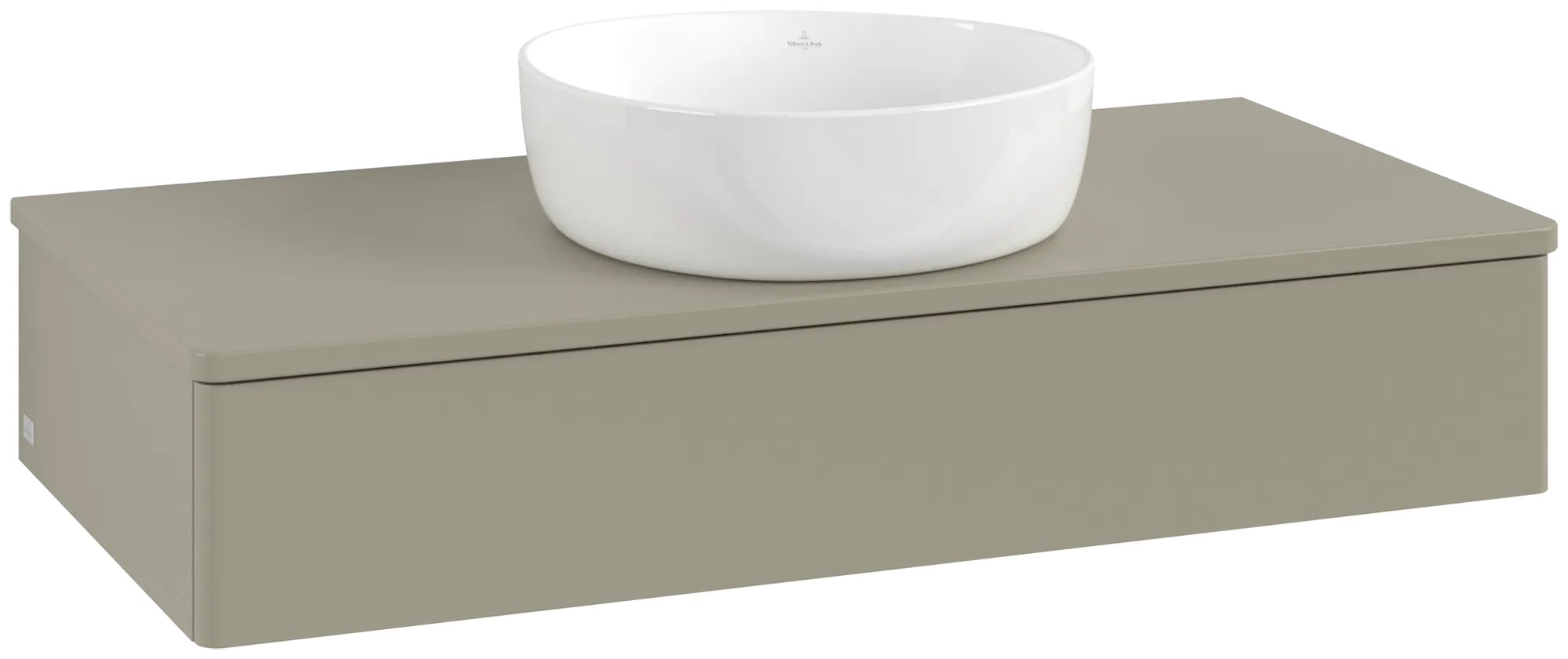 Picture of VILLEROY BOCH Antao Vanity unit, with lighting, 1 pull-out compartment, 1000 x 190 x 500 mm, Front without structure, Stone Grey Matt Lacquer / Stone Grey Matt Lacquer #L09050HK