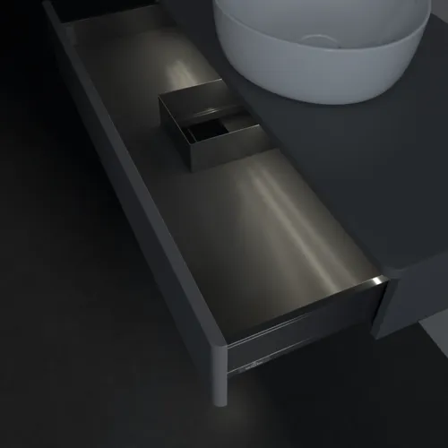 Bild von VILLEROY BOCH Antao Waschbeckenunterschrank, mit Beleuchtung, 1 Auszug, 1000 x 190 x 500 mm, Front mit Struktur, Anthracite Matt Lacquer / Anthracite Matt Lacquer #L09110GK