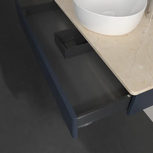 Bild von VILLEROY BOCH Antao Waschbeckenunterschrank, mit Beleuchtung, 1 Auszug, 1000 x 190 x 500 mm, Front ohne Struktur, Midnight Blue Matt Lacquer / Botticino #L09053HG