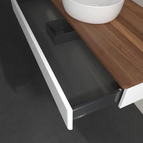 Bild von VILLEROY BOCH Antao Waschbeckenunterschrank, mit Beleuchtung, 1 Auszug, 1200 x 190 x 500 mm, Front ohne Struktur, White Matt Lacquer / Warm Walnut #L10012MT