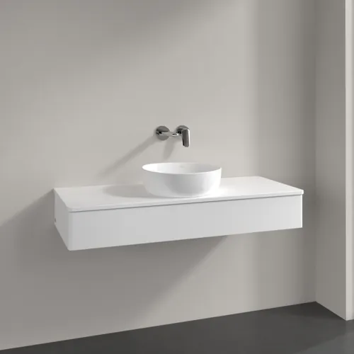 Bild von VILLEROY BOCH Antao Waschbeckenunterschrank, mit Beleuchtung, 1 Auszug, 1200 x 190 x 500 mm, Front ohne Struktur, White Matt Lacquer / White Matt Lacquer #L10010MT