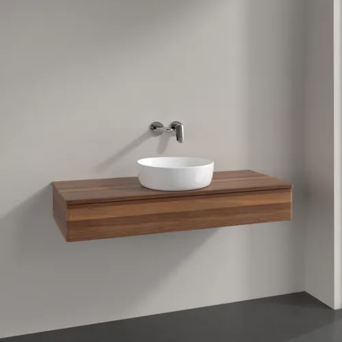 Bild von VILLEROY BOCH Antao Waschbeckenunterschrank, mit Beleuchtung, 1 Auszug, 1200 x 190 x 500 mm, Front ohne Struktur, Warm Walnut / Warm Walnut #L10012HM