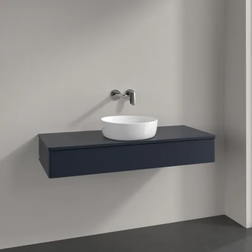Bild von VILLEROY BOCH Antao Waschbeckenunterschrank, mit Beleuchtung, 1 Auszug, 1200 x 190 x 500 mm, Front ohne Struktur, Midnight Blue Matt Lacquer / Midnight Blue Matt Lacquer #L10010HG