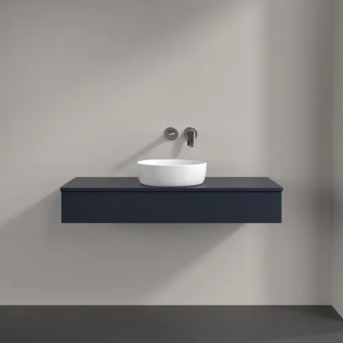 Bild von VILLEROY BOCH Antao Waschbeckenunterschrank, mit Beleuchtung, 1 Auszug, 1200 x 190 x 500 mm, Front ohne Struktur, Midnight Blue Matt Lacquer / Midnight Blue Matt Lacquer #L10010HG