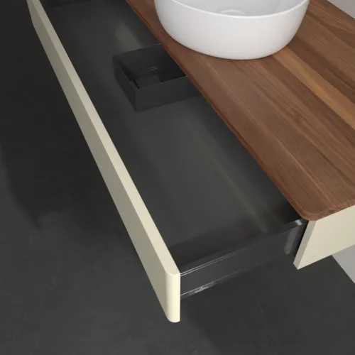 Bild von VILLEROY BOCH Antao Waschbeckenunterschrank, mit Beleuchtung, 1 Auszug, 1200 x 190 x 500 mm, Front ohne Struktur, Silk Grey Matt Lacquer / Warm Walnut #L10012HJ