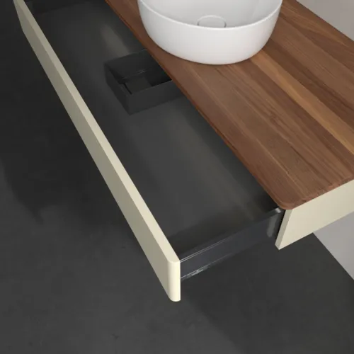 Bild von VILLEROY BOCH Antao Waschbeckenunterschrank, mit Beleuchtung, 1 Auszug, 1200 x 190 x 500 mm, Front ohne Struktur, Silk Grey Matt Lacquer / Warm Walnut #L10012HJ