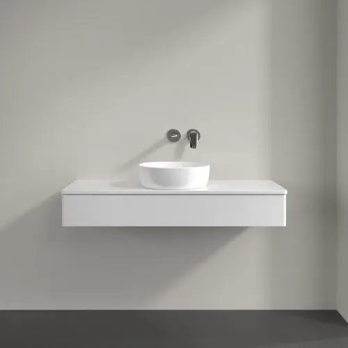 Bild von VILLEROY BOCH Antao Waschbeckenunterschrank, mit Beleuchtung, 1 Auszug, 1200 x 190 x 500 mm, Front ohne Struktur, Glossy White Lacquer / Glossy White Lacquer #L10050GF