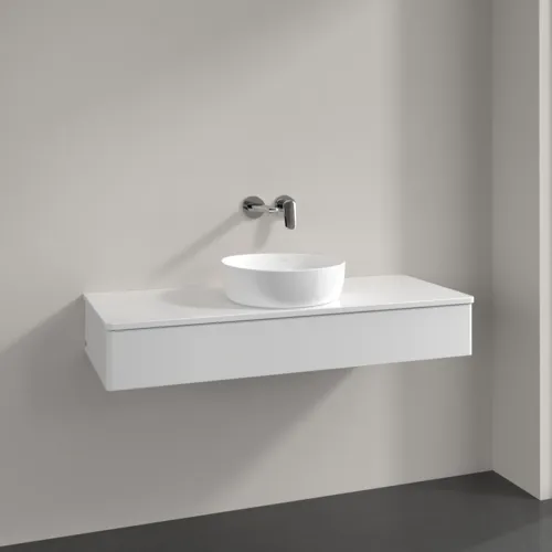 Bild von VILLEROY BOCH Antao Waschbeckenunterschrank, mit Beleuchtung, 1 Auszug, 1200 x 190 x 500 mm, Front ohne Struktur, Glossy White Lacquer / Glossy White Lacquer #L10050GF