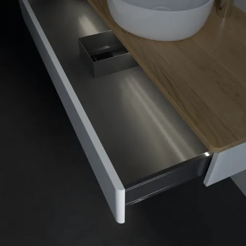 Bild von VILLEROY BOCH Antao Waschbeckenunterschrank, mit Beleuchtung, 1 Auszug, 1200 x 190 x 500 mm, Front ohne Struktur, White Matt Lacquer / Honey Oak #L10051MT
