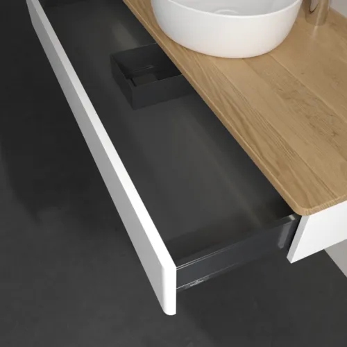 Bild von VILLEROY BOCH Antao Waschbeckenunterschrank, mit Beleuchtung, 1 Auszug, 1200 x 190 x 500 mm, Front ohne Struktur, White Matt Lacquer / Honey Oak #L10051MT