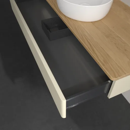 Obrázek VILLEROY BOCH Antao Vanity unit, with lighting, 1 pull-out compartment, 1200 x 190 x 500 mm, Front with grain texture, Silk Grey Matt Lacquer / Honey Oak #L10111HJ