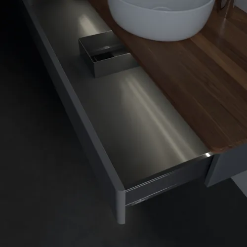 Bild von VILLEROY BOCH Antao Waschbeckenunterschrank, mit Beleuchtung, 1 Auszug, 1200 x 190 x 500 mm, Front ohne Struktur, Anthracite Matt Lacquer / Warm Walnut #L10052GK