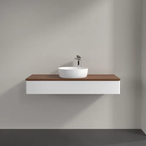 Bild von VILLEROY BOCH Antao Waschbeckenunterschrank, mit Beleuchtung, 1 Auszug, 1200 x 190 x 500 mm, Front ohne Struktur, White Matt Lacquer / Warm Walnut #L10052MT