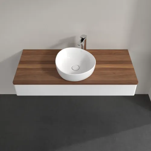 Bild von VILLEROY BOCH Antao Waschbeckenunterschrank, mit Beleuchtung, 1 Auszug, 1200 x 190 x 500 mm, Front ohne Struktur, White Matt Lacquer / Warm Walnut #L10052MT
