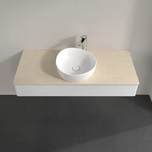 Bild von VILLEROY BOCH Antao Waschbeckenunterschrank, mit Beleuchtung, 1 Auszug, 1200 x 190 x 500 mm, Front ohne Struktur, Glossy White Lacquer / Botticino #L10053GF