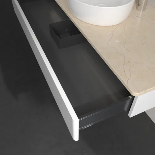 Bild von VILLEROY BOCH Antao Waschbeckenunterschrank, mit Beleuchtung, 1 Auszug, 1200 x 190 x 500 mm, Front ohne Struktur, Glossy White Lacquer / Botticino #L10053GF