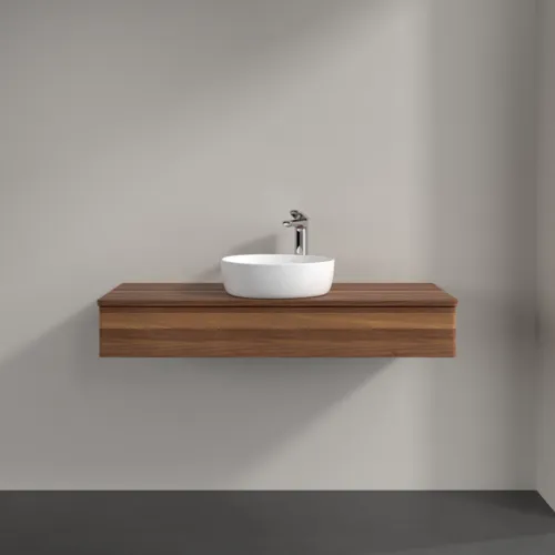 Bild von VILLEROY BOCH Antao Waschbeckenunterschrank, mit Beleuchtung, 1 Auszug, 1200 x 190 x 500 mm, Front ohne Struktur, Warm Walnut / Warm Walnut #L10052HM