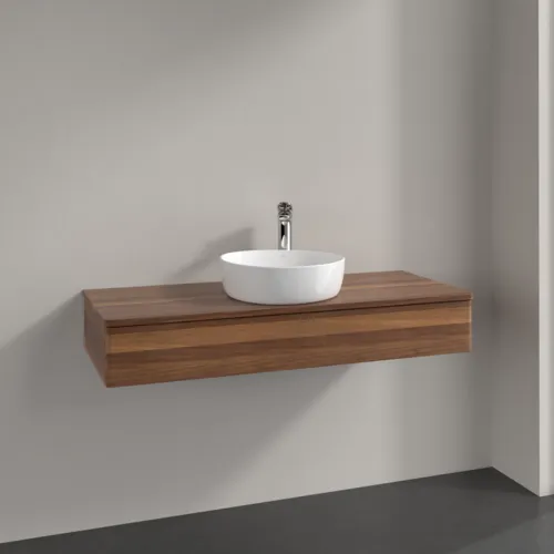Bild von VILLEROY BOCH Antao Waschbeckenunterschrank, mit Beleuchtung, 1 Auszug, 1200 x 190 x 500 mm, Front ohne Struktur, Warm Walnut / Warm Walnut #L10052HM