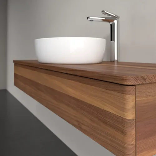 Bild von VILLEROY BOCH Antao Waschbeckenunterschrank, mit Beleuchtung, 1 Auszug, 1200 x 190 x 500 mm, Front ohne Struktur, Warm Walnut / Warm Walnut #L10052HM