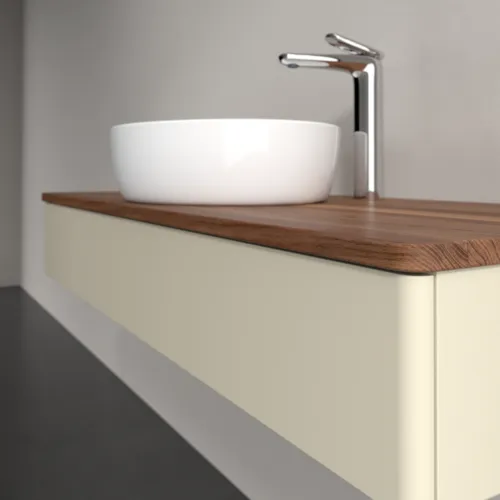Bild von VILLEROY BOCH Antao Waschbeckenunterschrank, mit Beleuchtung, 1 Auszug, 1200 x 190 x 500 mm, Front ohne Struktur, Silk Grey Matt Lacquer / Warm Walnut #L10052HJ