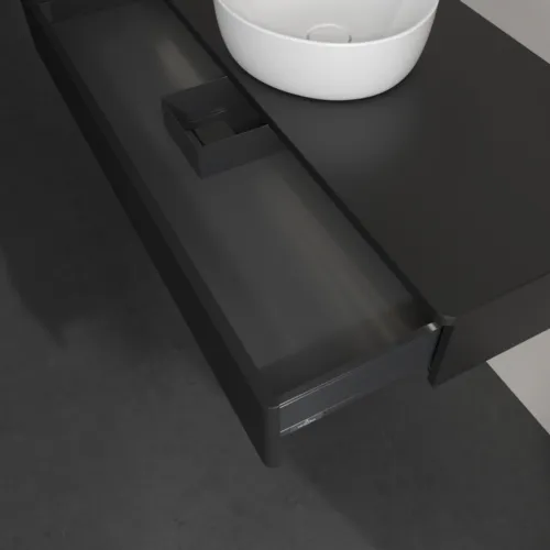 Bild von VILLEROY BOCH Antao Waschbeckenunterschrank, mit Beleuchtung, 1 Auszug, 1200 x 190 x 500 mm, Front mit Struktur, Black Matt Lacquer / Black Matt Lacquer #L10110PD