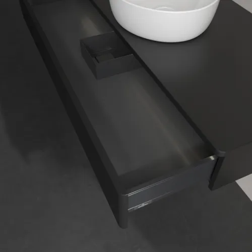 Bild von VILLEROY BOCH Antao Waschbeckenunterschrank, mit Beleuchtung, 1 Auszug, 1200 x 190 x 500 mm, Front mit Struktur, Black Matt Lacquer / Black Matt Lacquer #L10110PD