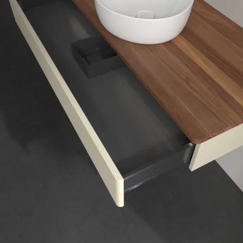 Obrázek VILLEROY BOCH Antao Vanity unit, with lighting, 1 pull-out compartment, 1200 x 190 x 500 mm, Front with grain texture, Silk Grey Matt Lacquer / Warm Walnut #L10112HJ