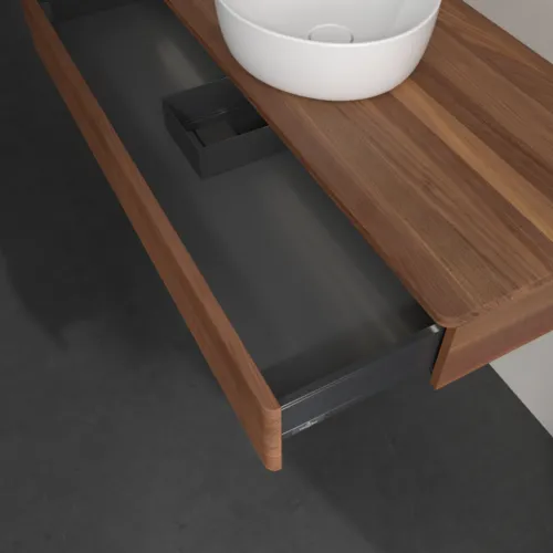 Bild von VILLEROY BOCH Antao Waschbeckenunterschrank, mit Beleuchtung, 1 Auszug, 1200 x 190 x 500 mm, Front mit Struktur, Warm Walnut / Warm Walnut #L10112HM