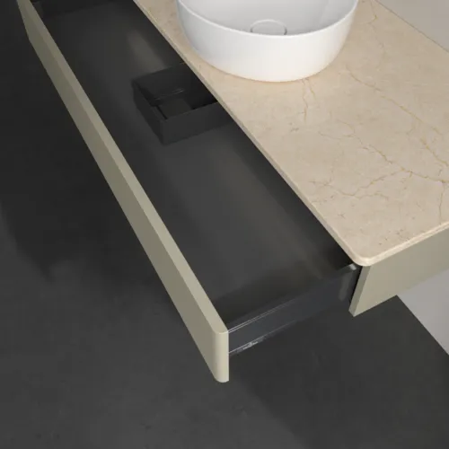 Obrázek VILLEROY BOCH Antao Vanity unit, with lighting, 1 pull-out compartment, 1200 x 190 x 500 mm, Front with grain texture, Stone Grey Matt Lacquer / Botticino #L10113HK
