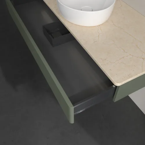 Bild von VILLEROY BOCH Antao Waschbeckenunterschrank, mit Beleuchtung, 1 Auszug, 1200 x 190 x 500 mm, Front mit Struktur, Leaf Green Matt Lacquer / Botticino #L10113HL