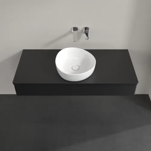 Bild von VILLEROY BOCH Antao Waschbeckenunterschrank, mit Beleuchtung, 1 Auszug, 1200 x 190 x 500 mm, Front mit Struktur, Black Matt Lacquer / Black Matt Lacquer #L10150PD