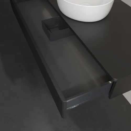 Bild von VILLEROY BOCH Antao Waschbeckenunterschrank, mit Beleuchtung, 1 Auszug, 1200 x 190 x 500 mm, Front mit Struktur, Black Matt Lacquer / Black Matt Lacquer #L10150PD