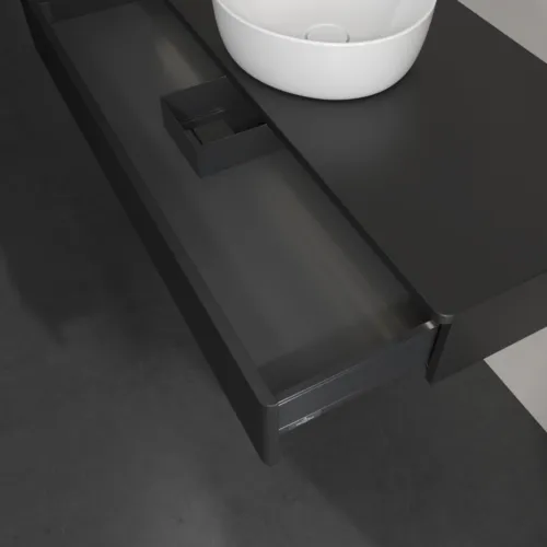 Bild von VILLEROY BOCH Antao Waschbeckenunterschrank, mit Beleuchtung, 1 Auszug, 1200 x 190 x 500 mm, Front mit Struktur, Black Matt Lacquer / Black Matt Lacquer #L10150PD