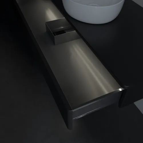 Bild von VILLEROY BOCH Antao Waschbeckenunterschrank, mit Beleuchtung, 1 Auszug, 1200 x 190 x 500 mm, Front mit Struktur, Black Matt Lacquer / Black Matt Lacquer #L10150PD
