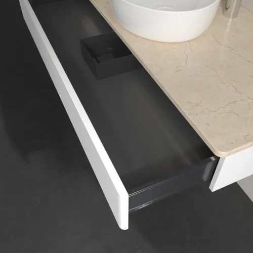 Bild von VILLEROY BOCH Antao Waschbeckenunterschrank, mit Beleuchtung, 1 Auszug, 1200 x 190 x 500 mm, Front mit Struktur, White Matt Lacquer / Botticino #L10153MT