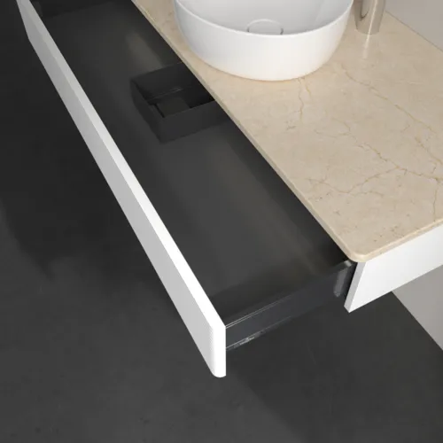 Bild von VILLEROY BOCH Antao Waschbeckenunterschrank, mit Beleuchtung, 1 Auszug, 1200 x 190 x 500 mm, Front mit Struktur, White Matt Lacquer / Botticino #L10153MT
